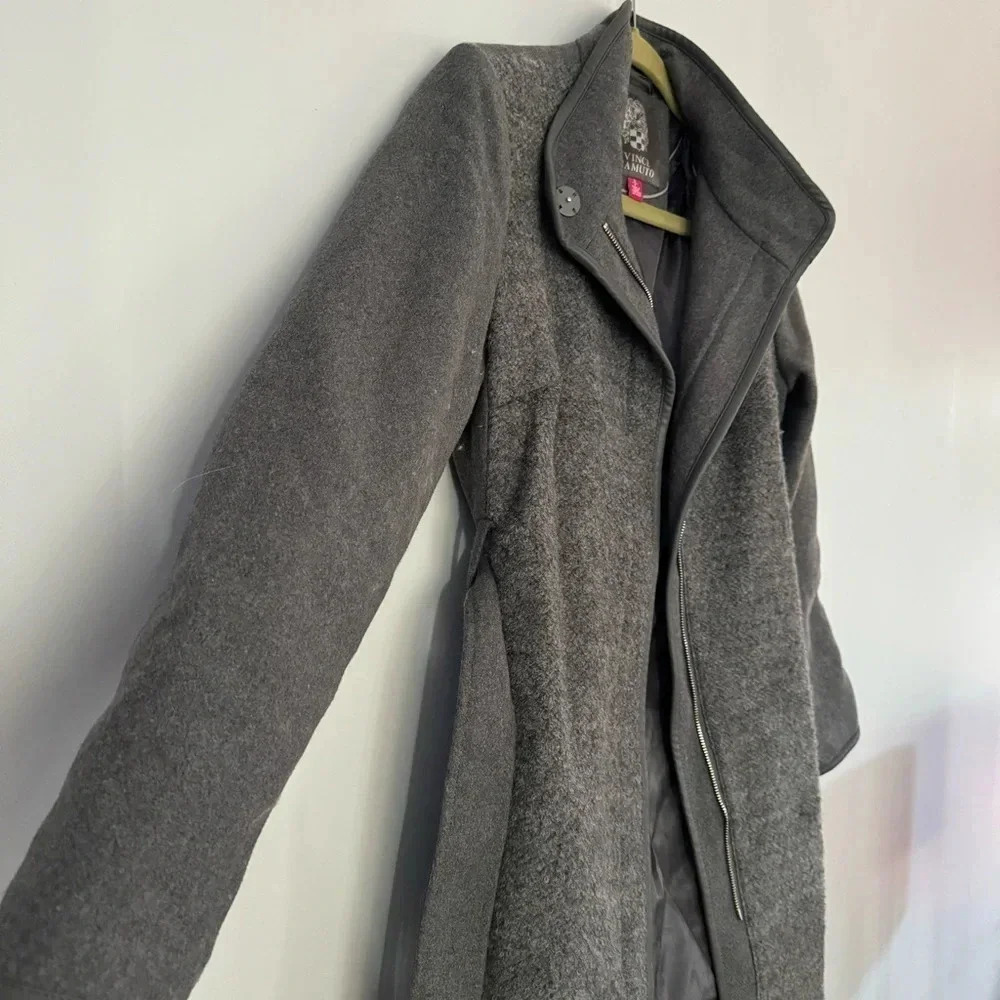 Vince Camuto Grey Two-Toned Long Coat | Size Small - 2 - Picture 8 of 11